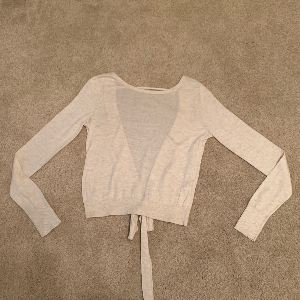 Abercrombie and Fitch open back cream sweater